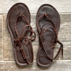 Rock and Candy sandals, size 9, dark brown